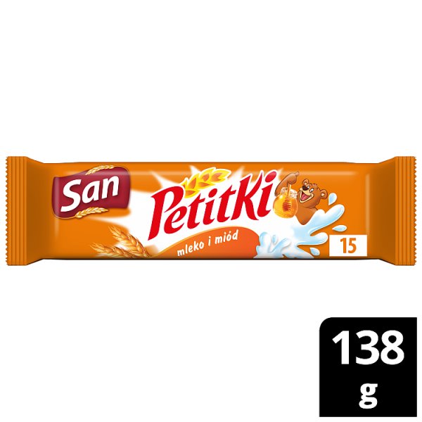 San Petitki herbatniki z dodatkiem mleka i miodu - 144 g