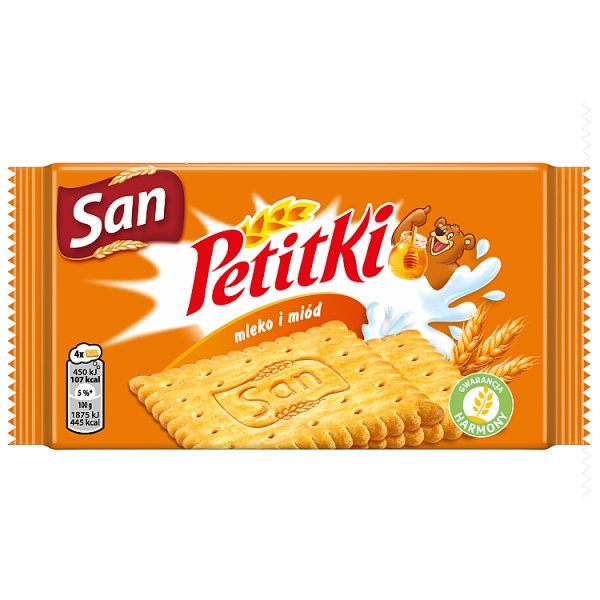 San Petitki herbatniki z dodatkiem mleka i miodu - 48 g