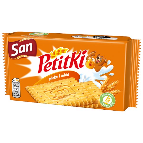San Petitki herbatniki z dodatkiem mleka i miodu - 48 g