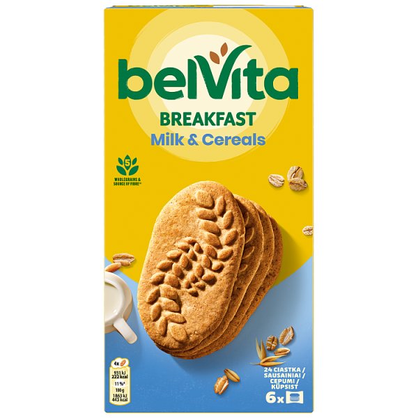 belVita ciastka zbożowe z mlekiem, wzbogacone w wapń, magnez i żelazo ciastka zbożowe - 300 g