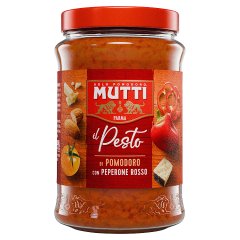 Mutti Sos z pomarańczowych pomidorów i czerwonej papryki z serem Pecorino Romano i migdałami 180 g