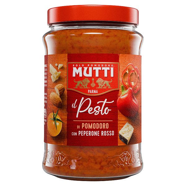 Mutti Sos z pomarańczowych pomidorów i czerwonej papryki z serem Pecorino Romano i migdałami 180 g