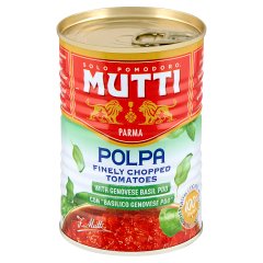 Mutti Pulpa drobno krojone pomidory bez skórki z bazylią Basilico Genovese 400 g