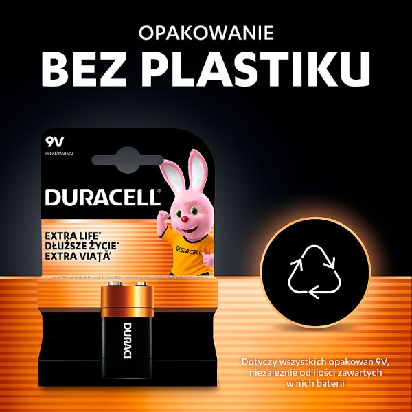 Duracell 9 V 6LR61/MN1604 9 V/B Bateria alkaliczna
