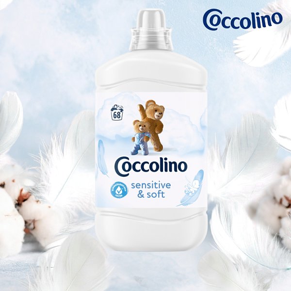 Coccolino Sensitive &amp; Soft Płyn do płukania tkanin koncentrat 1700 ml (68 prań)