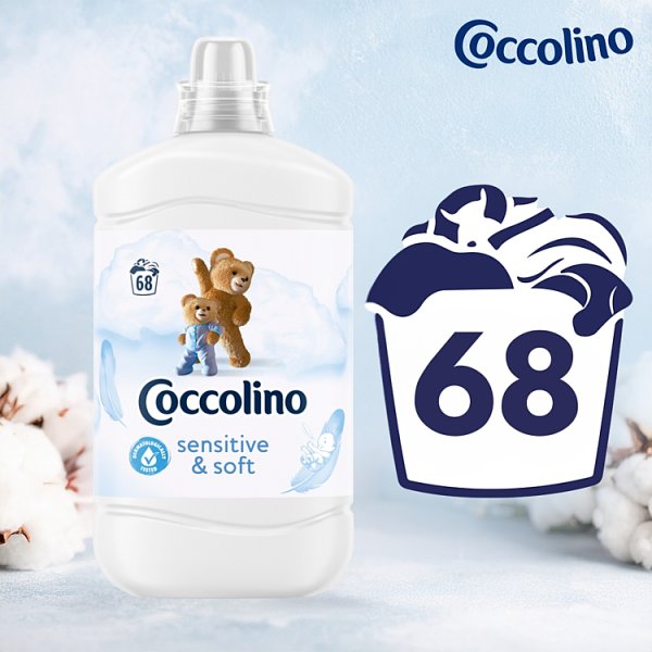 Coccolino Sensitive &amp; Soft Płyn do płukania tkanin koncentrat 1700 ml (68 prań)