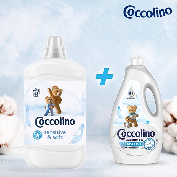 Coccolino Sensitive &amp; Soft Płyn do płukania tkanin koncentrat 1700 ml (68 prań)