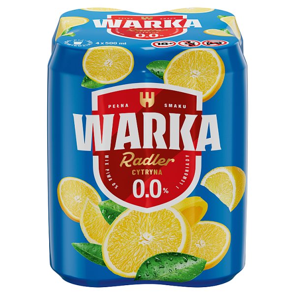 Piwo Warka Radler cytryna 0,0% puszka +2,00 zł kaucji 