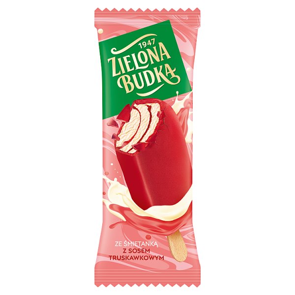 Zielona Budka Lody ze śmietanką z sosem truskawkowym 90 ml