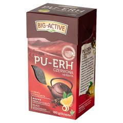 Big-Active Pu-Erh Czerwona herbata o smaku cytrynowym liściasta 100 g