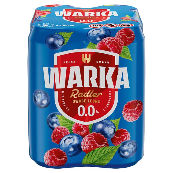 Warka Radler Mix piwa 0 % i lemoniady owoce leśne 4 x 500 ml