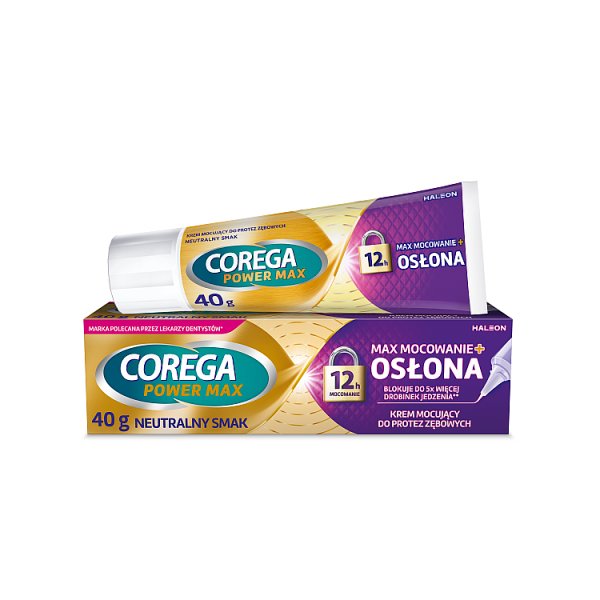 Corega Power Max Krem mocujący do protez zębowych neutralny smak 40 g