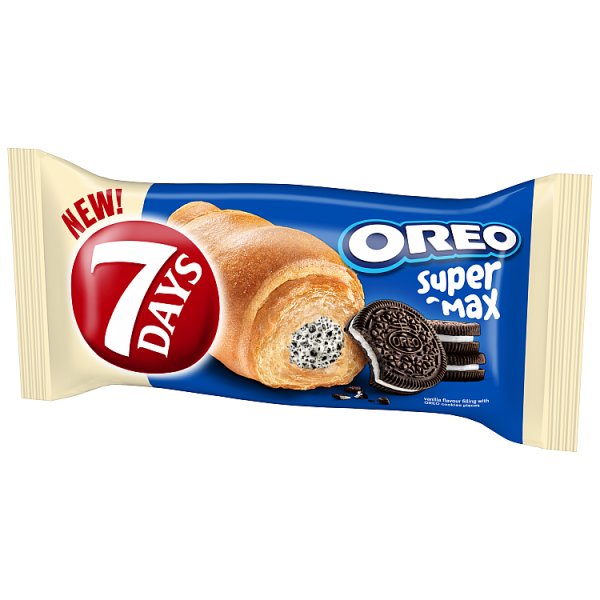 7Days Croissant rogalik z nadzieniem o smaku waniliowym z kawałkami kakaowych ciastek - 98 g