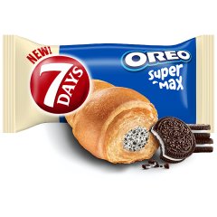 7Days Croissant rogalik z nadzieniem o smaku waniliowym z kawałkami kakaowych ciastek - 98 g