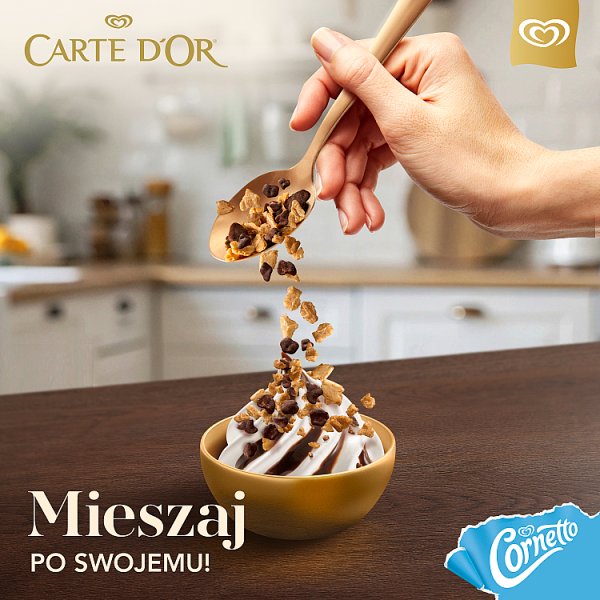Carte D'Or Soft &amp; Crunchy Lody waniliowe z sosem o smaku czekoladowym 750 ml