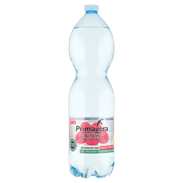 Woda gaz Primavera malina imbir 1,5l + kaucja 50 gr 