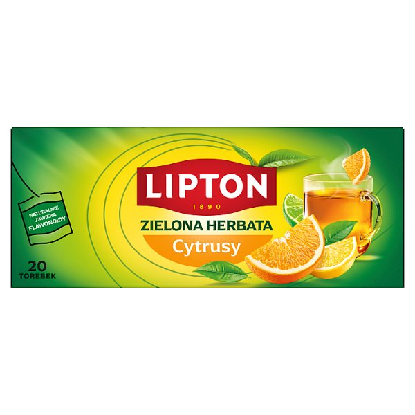 Lipton Zielona herbata cytrusy 26 g (20 torebek)
