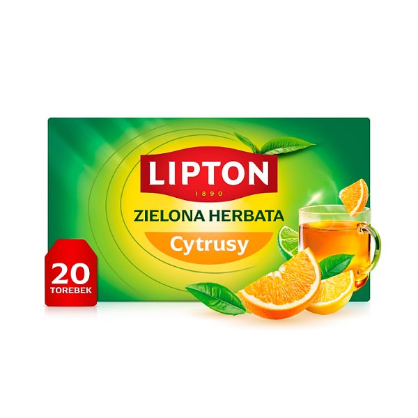 Lipton Zielona herbata cytrusy 26 g (20 torebek)