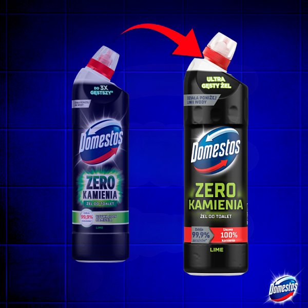 Domestos Zero Kamienia Lime Żel do toalet 750 ml