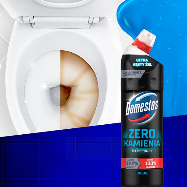 Domestos Zero Kamienia Blue Żel do toalet 750 ml