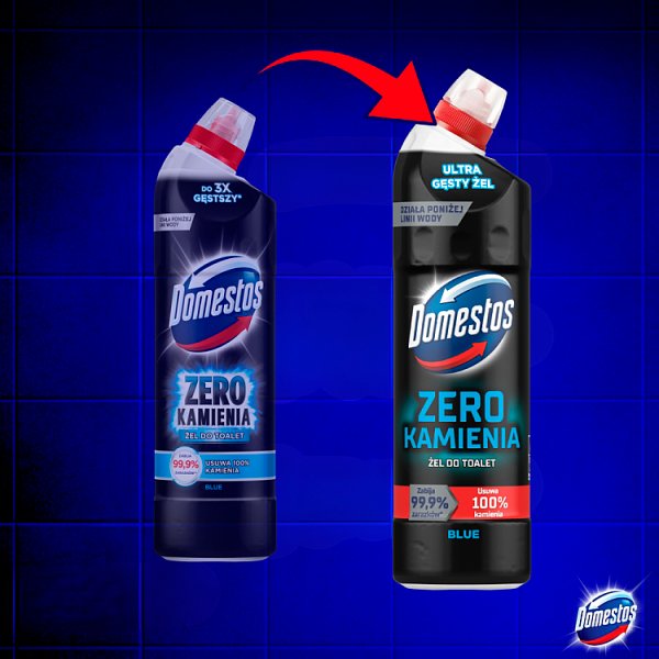 Domestos Zero Kamienia Blue Żel do toalet 750 ml