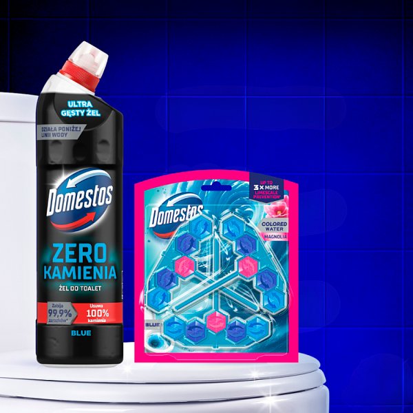Domestos Zero Kamienia Blue Żel do toalet 750 ml