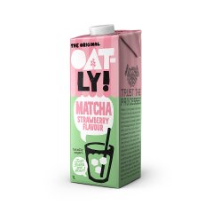 Napój roślinny Oatly owsiany matcha truskawkowa 