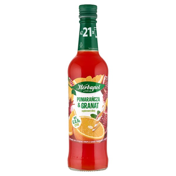 Herbapol Syrop pomarańcza &amp; granat 420 ml