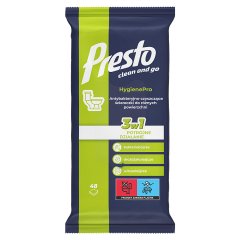 Presto HygienePro Antybakteryjno-czyszczące ściereczki do różnych powierzchni 48 sztuk