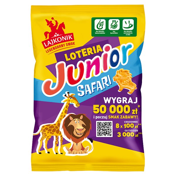 Lajkonik Junior Safari Drobne pieczywo o smaku waniliowym 125 g