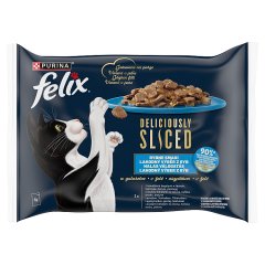 Felix Deliciously Sliced Karma dla dorosłych kotów rybne smaki w galaretce 4 x 80 g