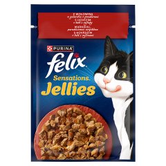 Felix Sensations Jellies Karma dla dorosłych kotów z wołowiną w galaretce z pomidorami 85 g