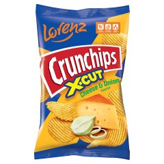 Crunchips X-cut Chipsy ziemniaczane o smaku sera i cebuli 130 g