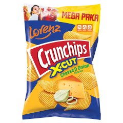 Crunchips X-Cut Chipsy ziemniaczane o smaku sera i cebuli 200 g