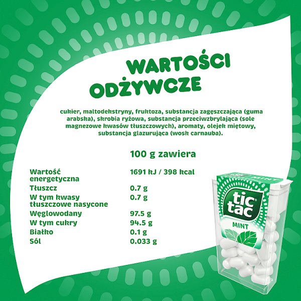 Tic Tac Drażetki o smaku miętowym 54 g
