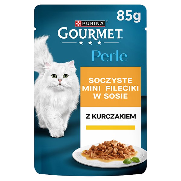 Gourmet Perle Karma dla kotów soczyste mini fileciki w sosie z kurczakiem 85 g
