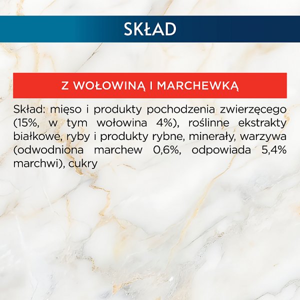 Gourmet Perle Karma dla kotów soczyste mini fileciki w sosie z warzywami z wołowiną i marchewką 85 g