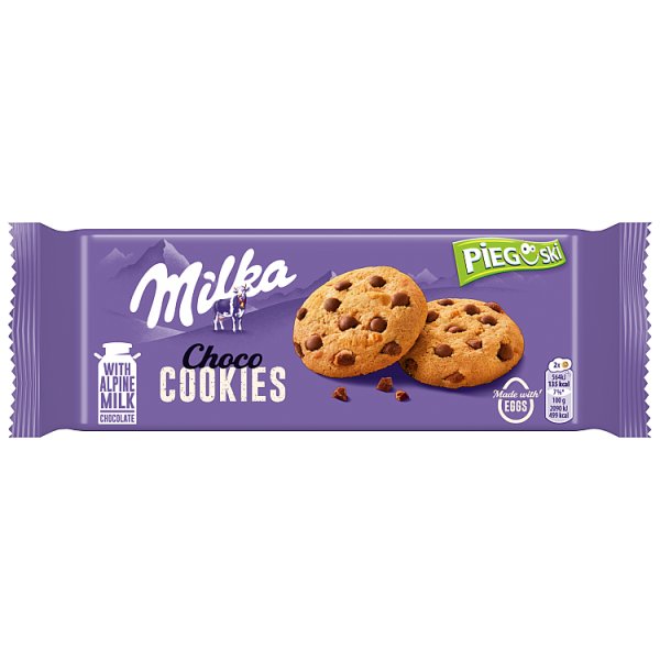 Milka Pieguski Choco Cookies Ciasteczka z kawałkami czekolady mlecznej 135 g