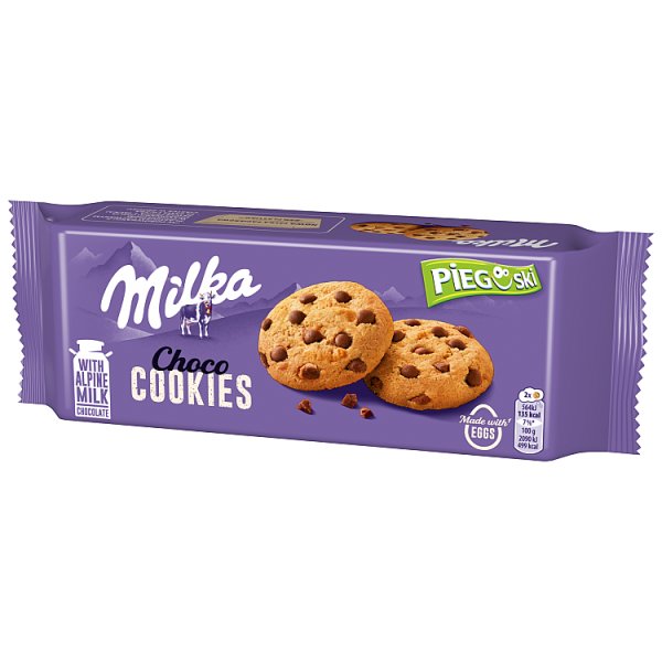 Milka Pieguski Choco Cookies Ciasteczka z kawałkami czekolady mlecznej 135 g