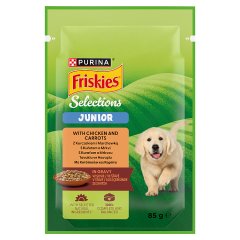 Friskies Selections Junior Karma dla szczeniąt w sosie z kurczakiem i marchewką 85 g