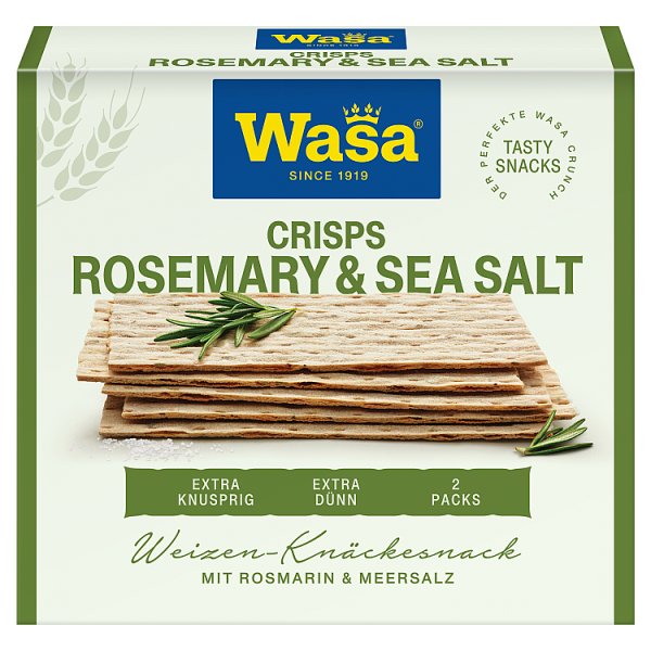 Wasa Pieczywo chrupkie z mąką pszenną z rozmarynem i solą morską 190 g