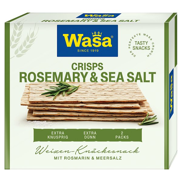 Wasa Pieczywo chrupkie z mąką pszenną z rozmarynem i solą morską 190 g