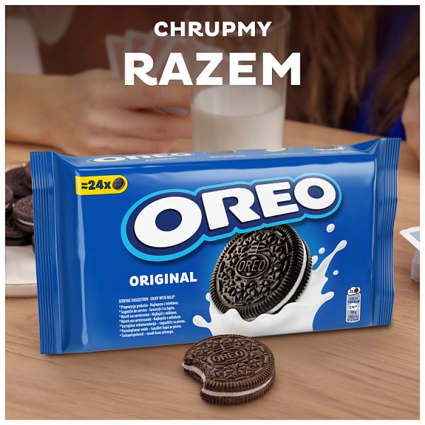 OREO Original ciasteczka z nadzieniem o smaku waniliowym z dodatkiem kakao 24 sztuki 264 g