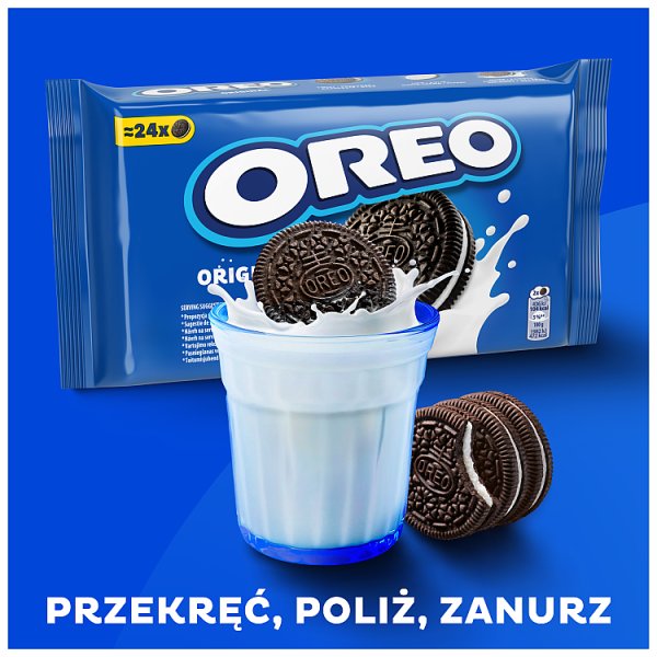 OREO Original ciasteczka z nadzieniem o smaku waniliowym z dodatkiem kakao 24 sztuki 264 g
