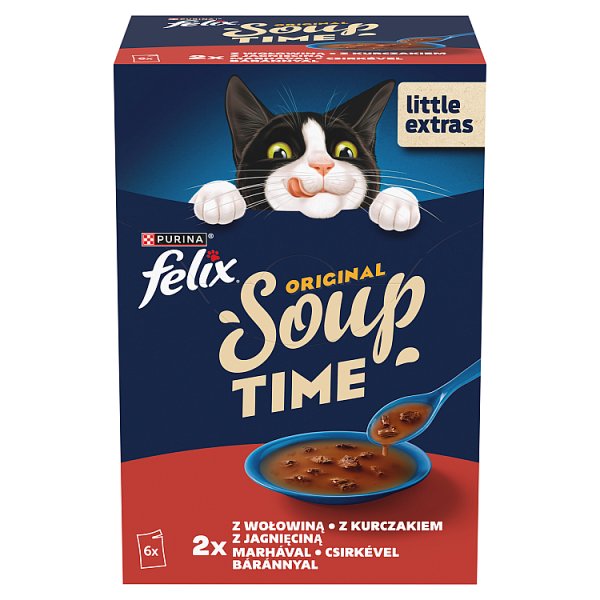 Felix Soup Time Original Karma uzupełniająca dla dorosłych kotów 6 x 48 g