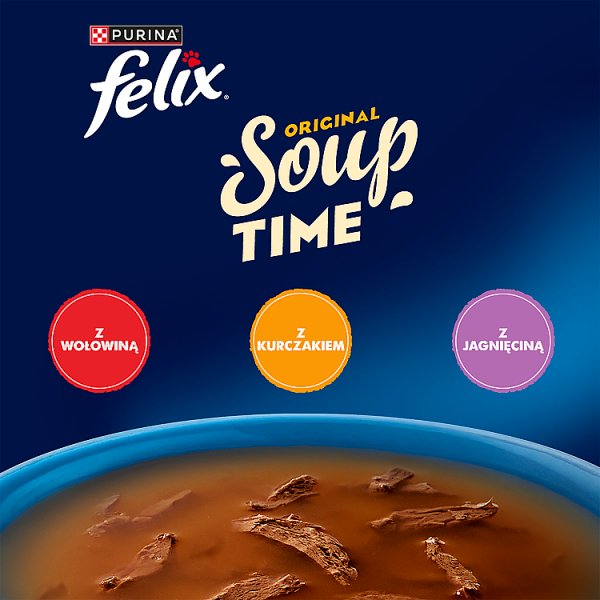 Felix Soup Time Original Karma uzupełniająca dla dorosłych kotów 6 x 48 g