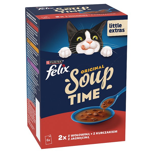 Felix Soup Time Original Karma uzupełniająca dla dorosłych kotów 6 x 48 g