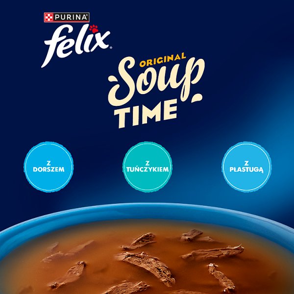 Felix Original Soup Time Karma uzupełniająca dla dorosłych kotów 6 x 48 g