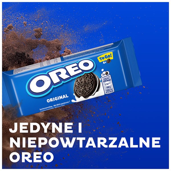 OREO Original ciasteczka z nadzieniem o smaku waniliowym odpowiednie dla wegetarian 4 sztuki 44 g