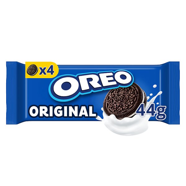 OREO Original ciasteczka z nadzieniem o smaku waniliowym odpowiednie dla wegetarian 4 sztuki 44 g